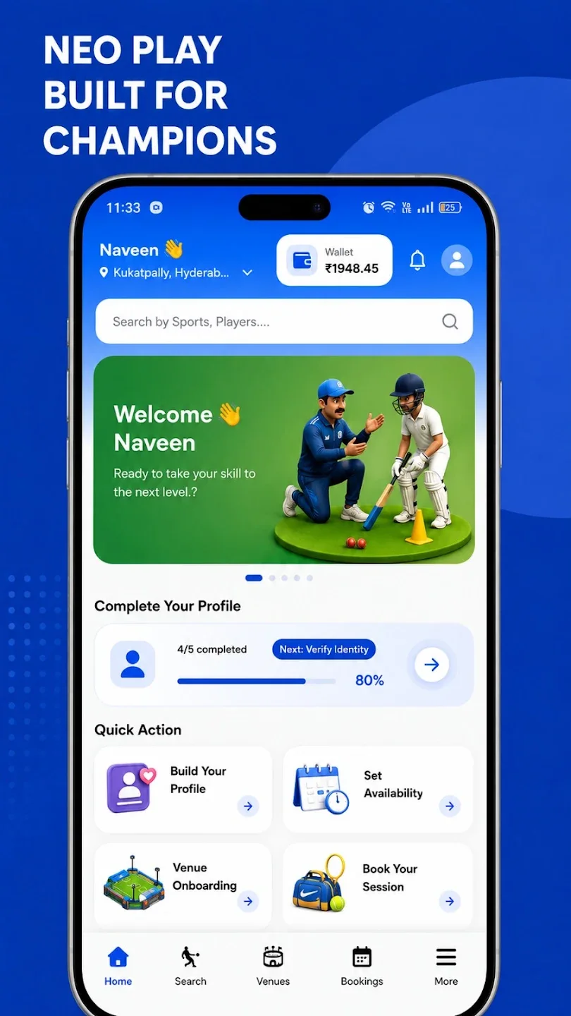 Neo Play app home screen