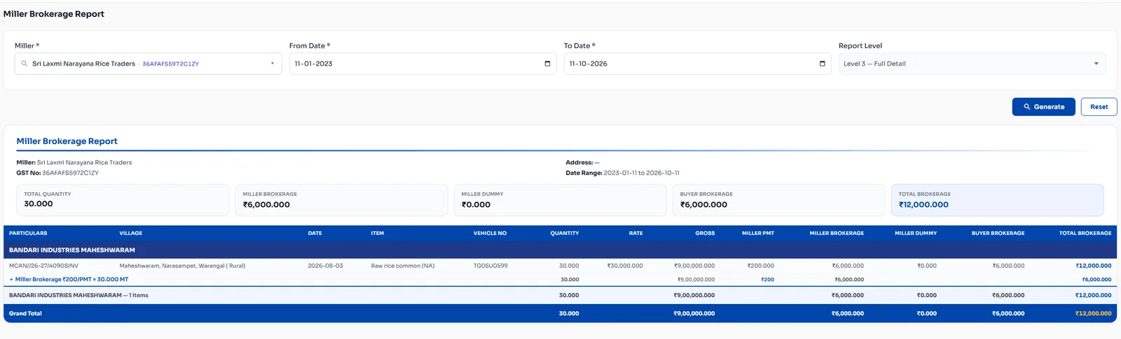 Miller brokerage report